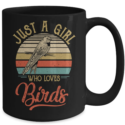 Just A Girl Who Loves Birds Cute Vintage Birds Girl Mug Coffee Mug | Teecentury.com