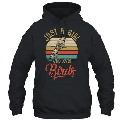 Just A Girl Who Loves Birds Cute Vintage Birds Girl T-Shirt & Tank Top | Teecentury.com