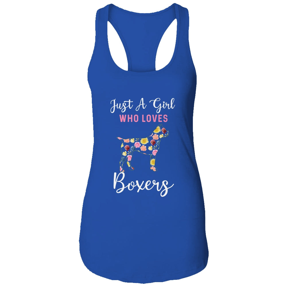 Just A Girl Who Loves Boxer Botanical Flower T-Shirt & Tank Top | Teecentury.com