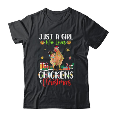 Just A Girl Who Loves Chickens And Christmas Funny Farmer T-Shirt & Sweatshirt | Teecentury.com