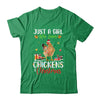 Just A Girl Who Loves Chickens And Christmas Funny Farmer T-Shirt & Sweatshirt | Teecentury.com