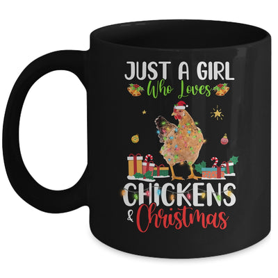 Just A Girl Who Loves Chickens And Christmas Funny Farmer Mug Coffee Mug | Teecentury.com