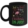 Just A Girl Who Loves Christmas In July Flamingo Mug Coffee Mug | Teecentury.com