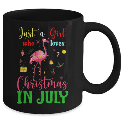 Just A Girl Who Loves Christmas In July Flamingo Mug Coffee Mug | Teecentury.com