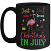 Just A Girl Who Loves Christmas In July Flamingo Mug Coffee Mug | Teecentury.com