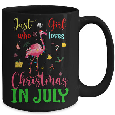 Just A Girl Who Loves Christmas In July Flamingo Mug Coffee Mug | Teecentury.com