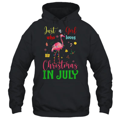 Just A Girl Who Loves Christmas In July Flamingo T-Shirt & Tank Top | Teecentury.com