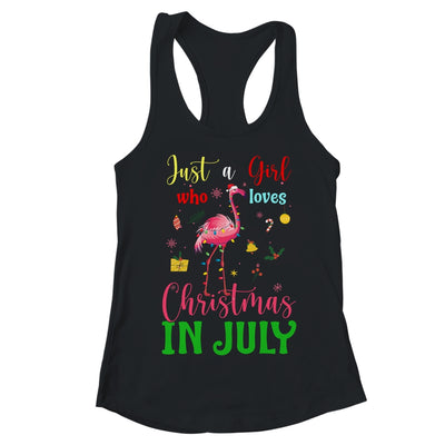 Just A Girl Who Loves Christmas In July Flamingo T-Shirt & Tank Top | Teecentury.com