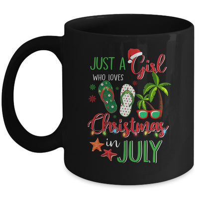 Just A Girl Who Loves Christmas In July Funny Summer Mug Coffee Mug | Teecentury.com