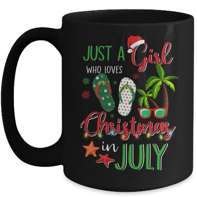 Just A Girl Who Loves Christmas In July Funny Summer Mug Coffee Mug | Teecentury.com