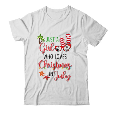 Just A Girl Who Loves Christmas In July Summer Vacation T-Shirt & Tank Top | Teecentury.com