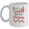 Just A Girl Who Loves Christmas In July Summer Vacation Mug Coffee Mug | Teecentury.com