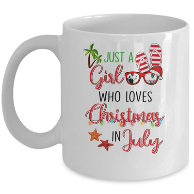 Just A Girl Who Loves Christmas In July Summer Vacation Mug Coffee Mug | Teecentury.com