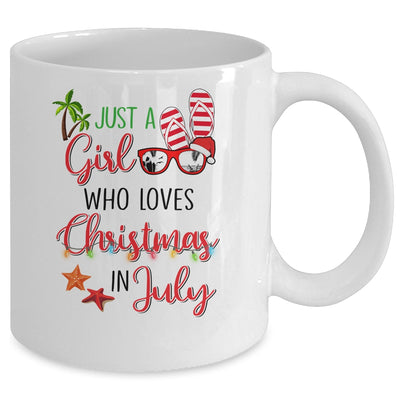 Just A Girl Who Loves Christmas In July Summer Vacation Mug Coffee Mug | Teecentury.com