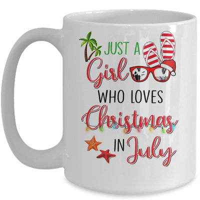 Just A Girl Who Loves Christmas In July Summer Vacation Mug Coffee Mug | Teecentury.com