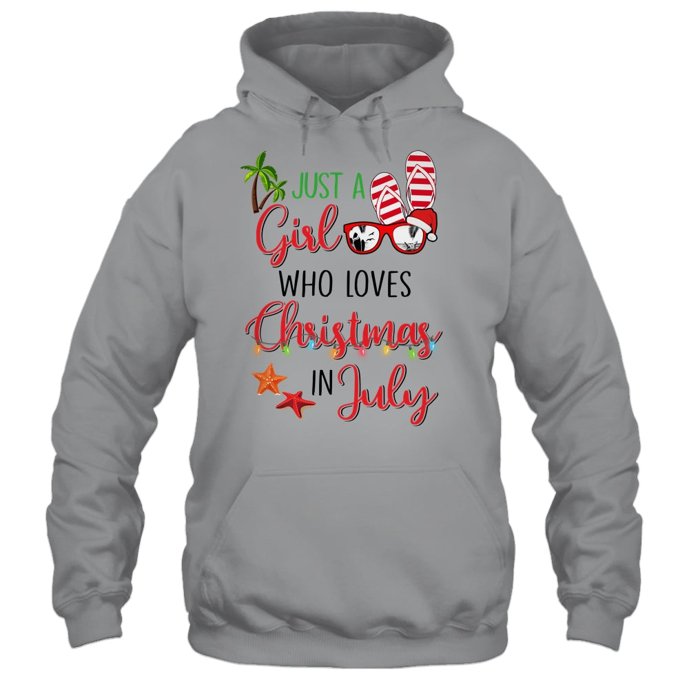 Just A Girl Who Loves Christmas In July Summer Vacation T-Shirt & Tank Top | Teecentury.com