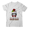 Just A Girl Who Loves Christmas Santa Hat Messy Bun Leopard T-Shirt & Sweatshirt | Teecentury.com