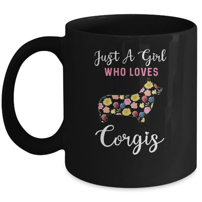 Just A Girl Who Loves Corgi Botanical Flower Mug Coffee Mug | Teecentury.com