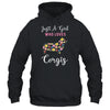 Just A Girl Who Loves Corgi Botanical Flower T-Shirt & Tank Top | Teecentury.com