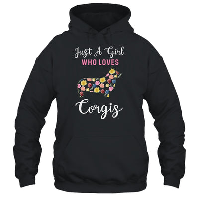 Just A Girl Who Loves Corgi Botanical Flower T-Shirt & Tank Top | Teecentury.com