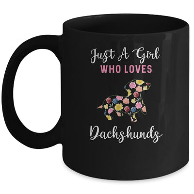 Just A Girl Who Loves Dachshund Botanical Flower Mug Coffee Mug | Teecentury.com