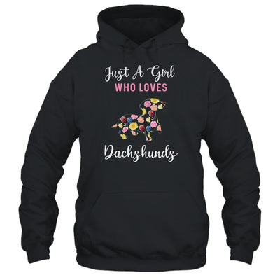 Just A Girl Who Loves Dachshund Botanical Flower T-Shirt & Tank Top | Teecentury.com