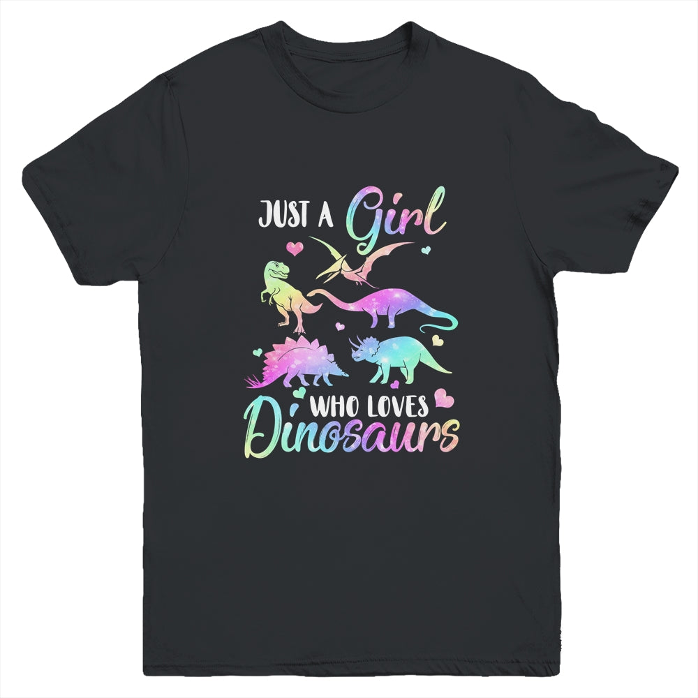 Just A Girl Who Loves Dinosaurs Cute Dinosaur Teen Girls Gift Youth Youth Shirt | Teecentury.com
