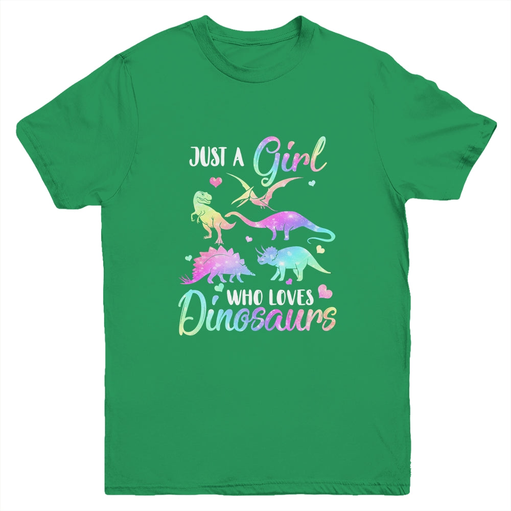 Just A Girl Who Loves Dinosaurs Cute Dinosaur Teen Girls Gift Youth Youth Shirt | Teecentury.com