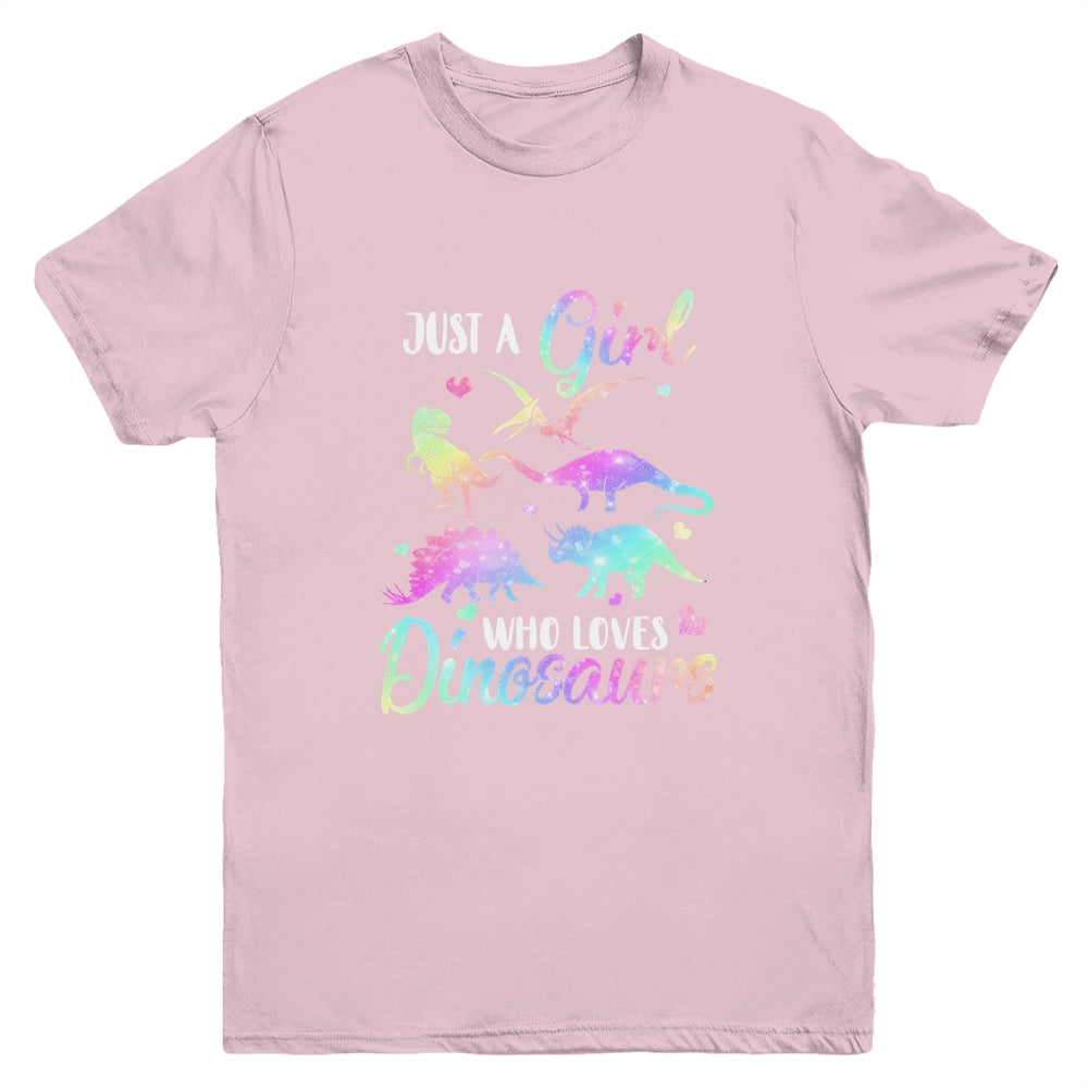 Just A Girl Who Loves Dinosaurs Cute Dinosaur Teen Girls Gift Youth Youth Shirt | Teecentury.com