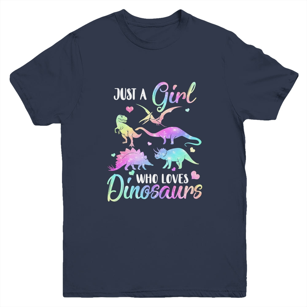 Just A Girl Who Loves Dinosaurs Cute Dinosaur Teen Girls Gift Youth Youth Shirt | Teecentury.com