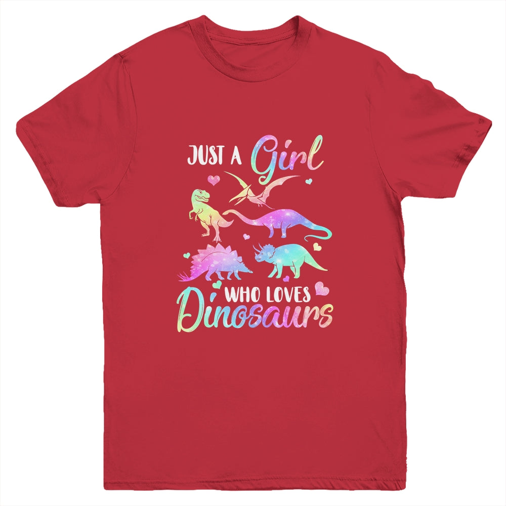 Just A Girl Who Loves Dinosaurs Cute Dinosaur Teen Girls Gift Youth Youth Shirt | Teecentury.com