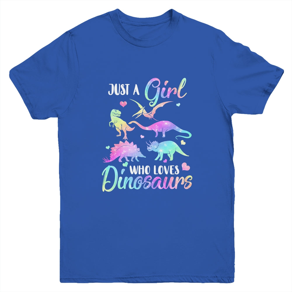 Just A Girl Who Loves Dinosaurs Cute Dinosaur Teen Girls Gift Youth Youth Shirt | Teecentury.com