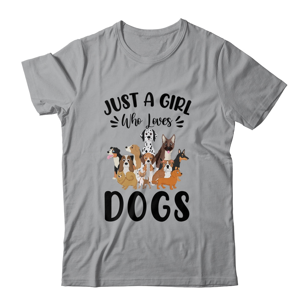 Just A Girl Who Loves Dogs Cute Dog Puppy Lover Gifts T-Shirt & Hoodie | Teecentury.com