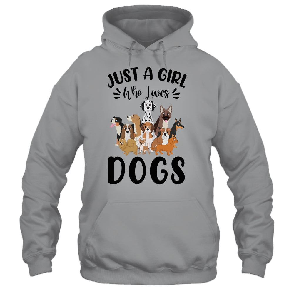 Just A Girl Who Loves Dogs Cute Dog Puppy Lover Gifts T-Shirt & Hoodie | Teecentury.com