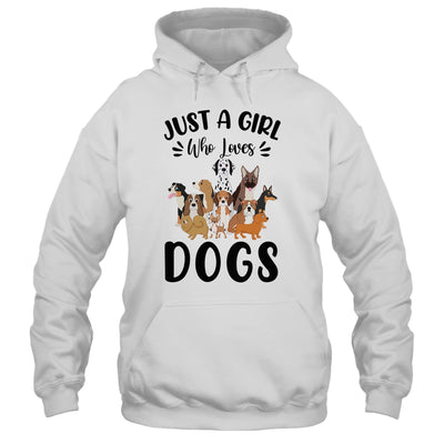 Just A Girl Who Loves Dogs Cute Dog Puppy Lover Gifts T-Shirt & Hoodie | Teecentury.com