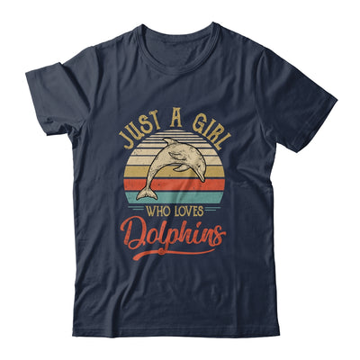 Just A Girl Who Loves Dolphins Cute Vintage Dolphins Girl T-Shirt & Tank Top | Teecentury.com