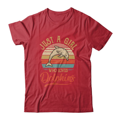 Just A Girl Who Loves Dolphins Cute Vintage Dolphins Girl T-Shirt & Tank Top | Teecentury.com