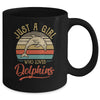 Just A Girl Who Loves Dolphins Cute Vintage Dolphins Girl Mug Coffee Mug | Teecentury.com