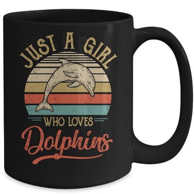 Just A Girl Who Loves Dolphins Cute Vintage Dolphins Girl Mug Coffee Mug | Teecentury.com