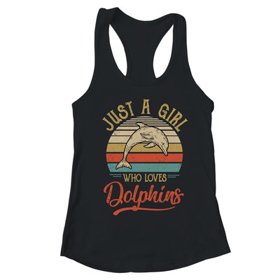 Just A Girl Who Loves Dolphins Cute Vintage Dolphins Girl T-Shirt & Tank Top | Teecentury.com