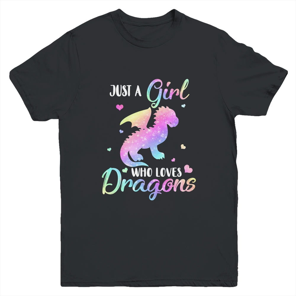 Just A Girl Who Loves Dragons Cute Dragon Teen Girls Gift Youth Youth Shirt | Teecentury.com