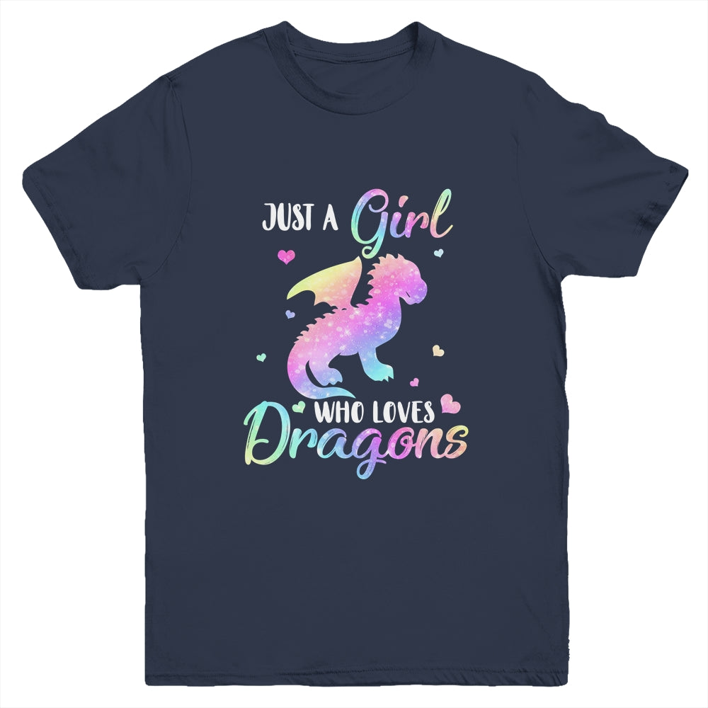 Just A Girl Who Loves Dragons Cute Dragon Teen Girls Gift Youth Youth Shirt | Teecentury.com