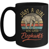 Just A Girl Who Loves Elephants Cute Vintage Elephants Girl Mug Coffee Mug | Teecentury.com