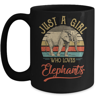 Just A Girl Who Loves Elephants Cute Vintage Elephants Girl Mug Coffee Mug | Teecentury.com