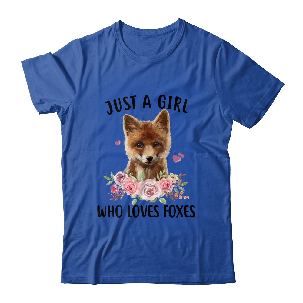Just A Girl Who Loves Foxes Cute Fox Lover Funny T-Shirt & Tank Top | Teecentury.com