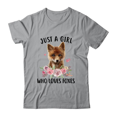 Just A Girl Who Loves Foxes Cute Fox Lover Funny T-Shirt & Tank Top | Teecentury.com