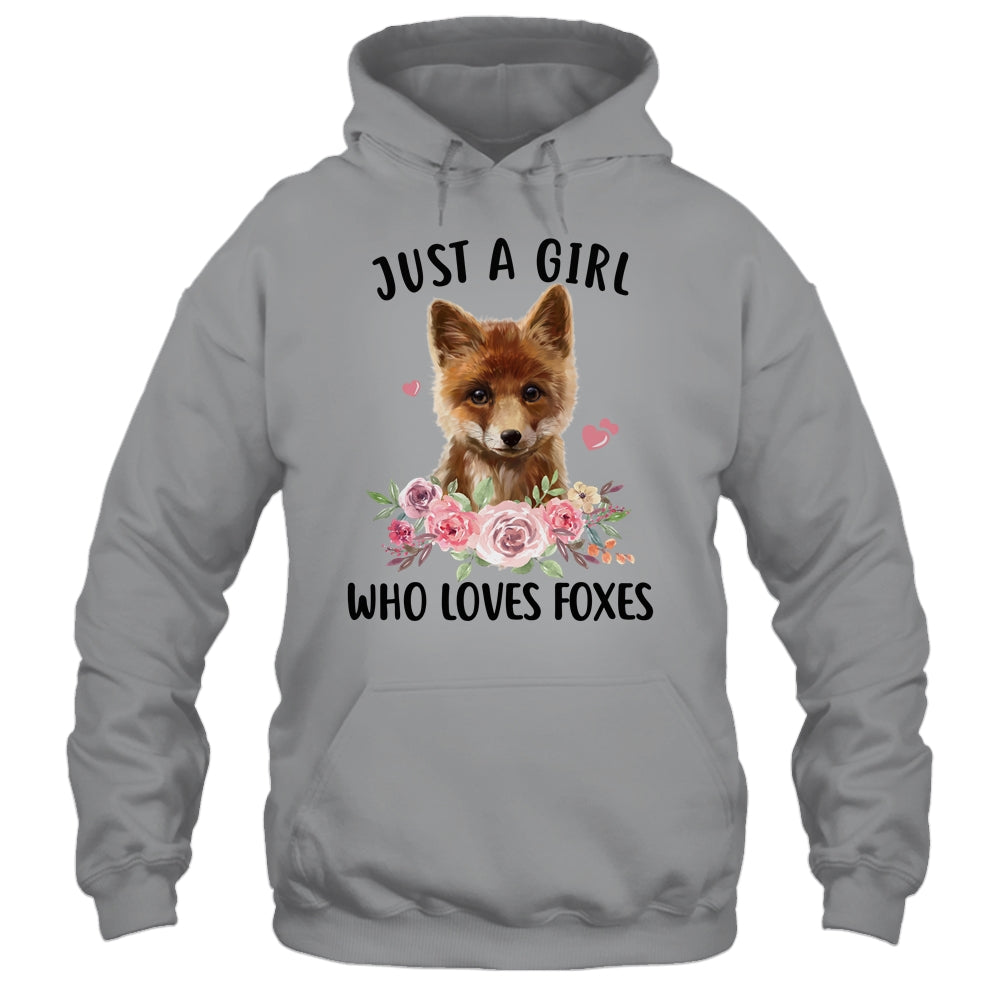 Just A Girl Who Loves Foxes Cute Fox Lover Funny T-Shirt & Tank Top | Teecentury.com