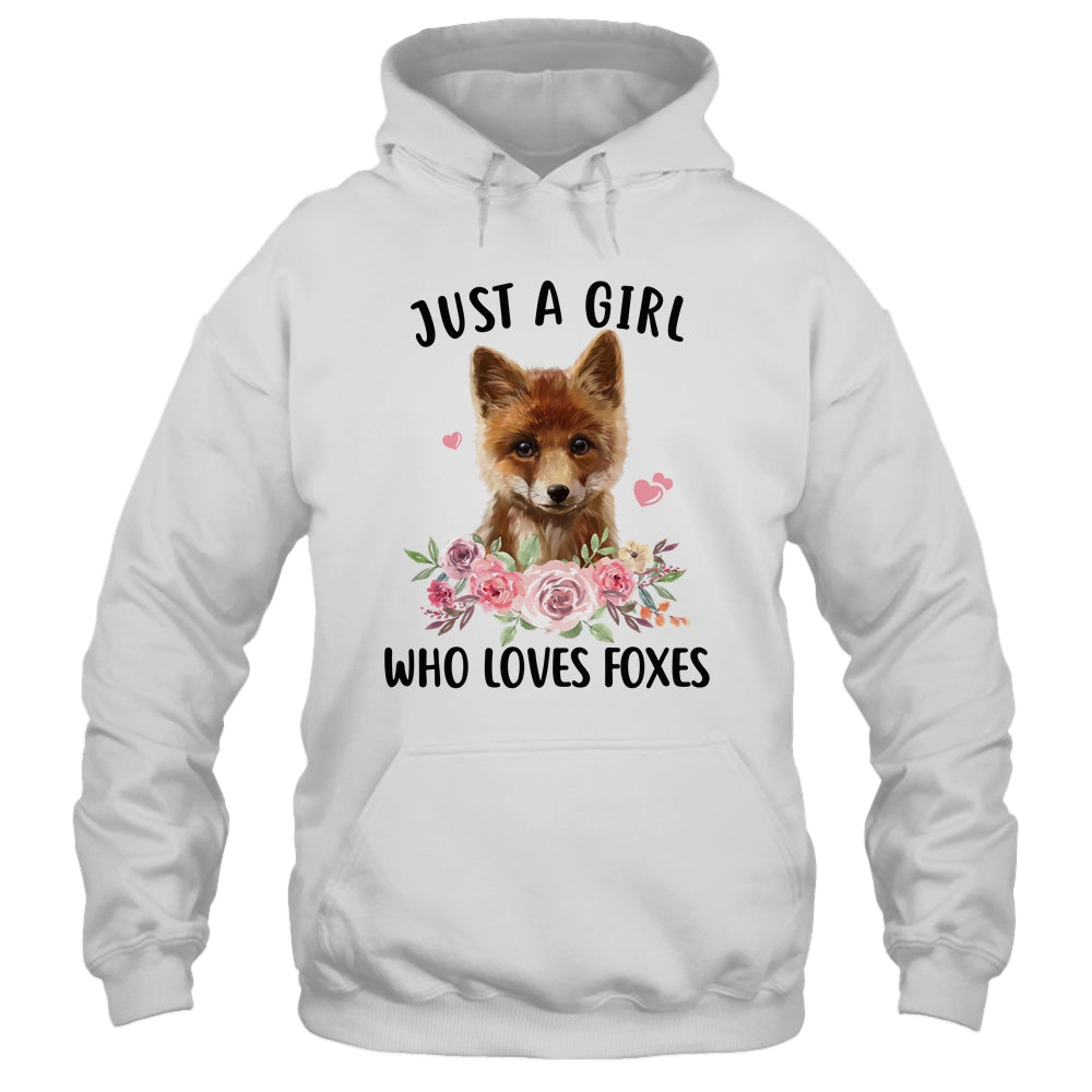 Just A Girl Who Loves Foxes Cute Fox Lover Funny T-Shirt & Tank Top | Teecentury.com