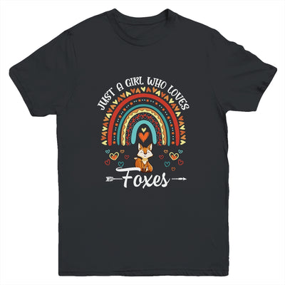 Just A Girl Who Loves Foxes Rainbow For Fox Lover Youth Shirt | teecentury