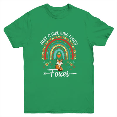 Just A Girl Who Loves Foxes Rainbow For Fox Lover Youth Shirt | teecentury